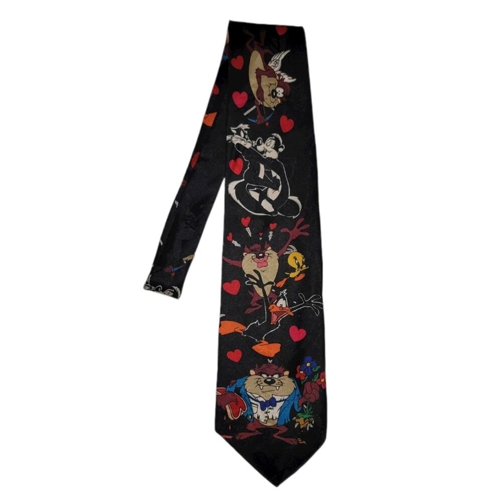 Looney Tunes Mania Men's Necktie Vintage Valentine's All Silk Tie Taz Tweety